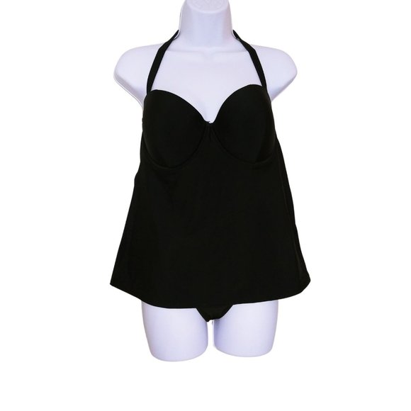 ⛱️OLD NAVY TANKINI TWO PIECE SWIMSUIT BLACK - Picture 1 of 10